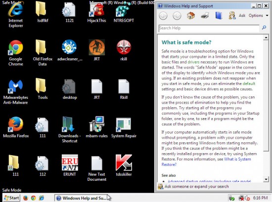 Windows Vista безопасный режим