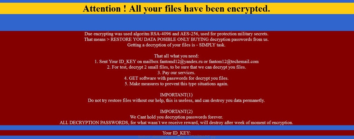 Инструкция по расшифровке файлов, зашифрованных Fantom