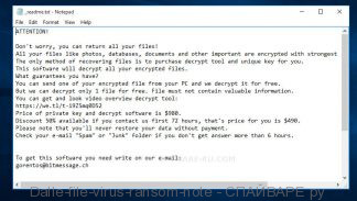 Dalle file virus ransom note