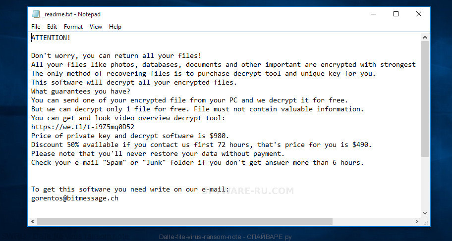 Dalle file virus ransom note