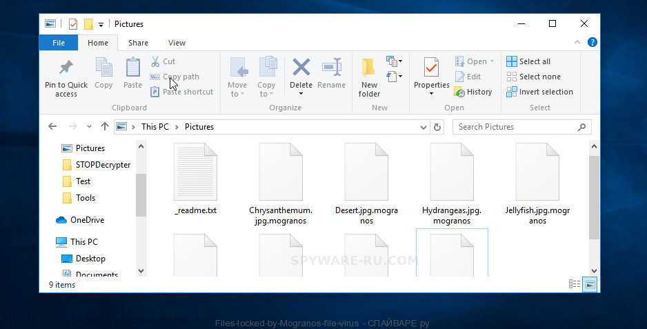 Files locked by Mogranos file virus
