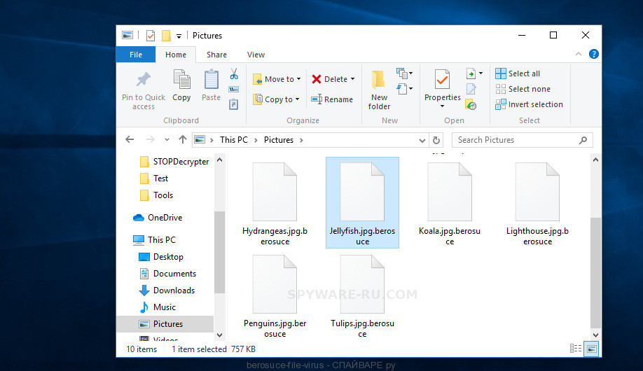 Files encrypted by Berosuce virus