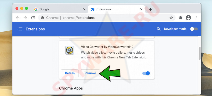 remove Chrome extension
