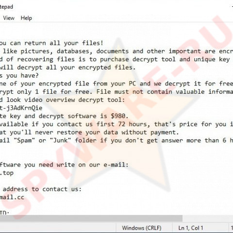 Fdcv ransom note