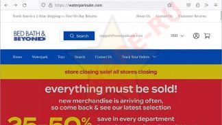 Waterparksale.com Bed Bath Beyond Scam store